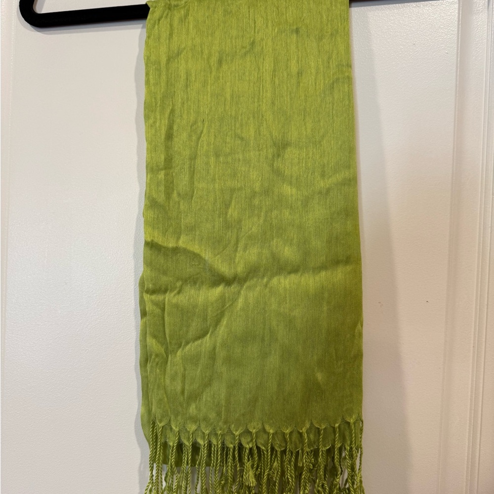 Green Fringe Scarf